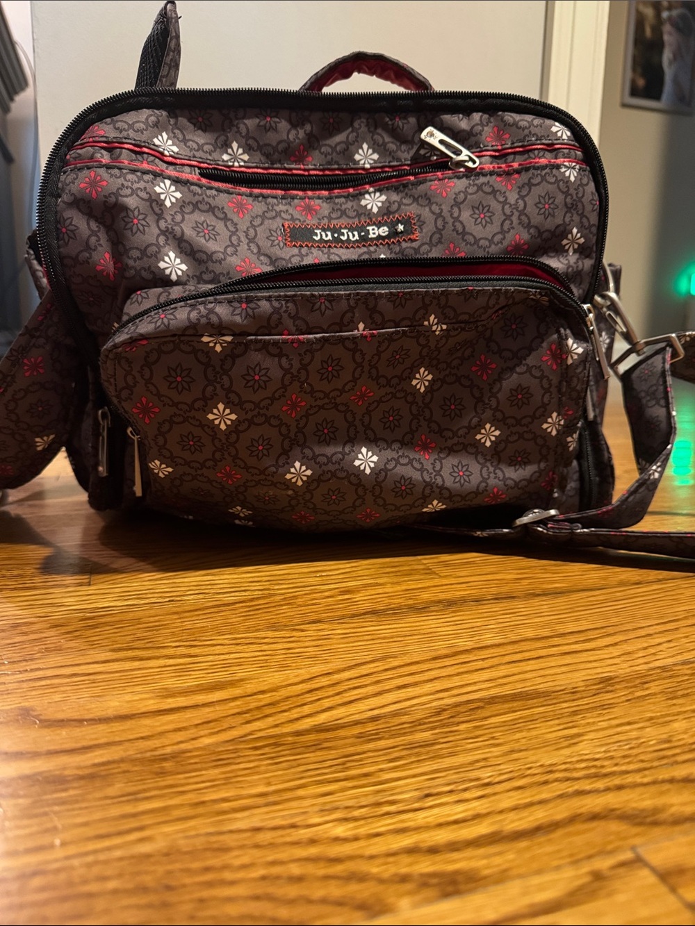 Ju-Ju-Be Baby Bag with Red and White Accents